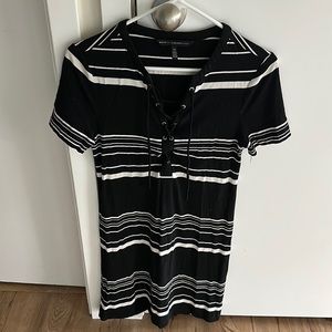 White House Black Market black/white striped dress